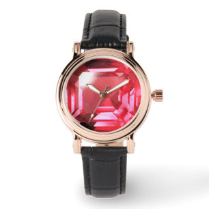 Montre Pierre rose rubis