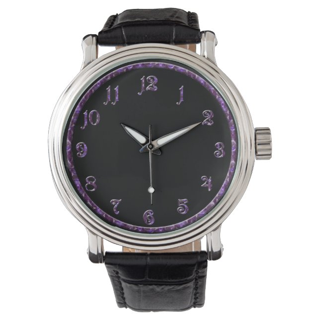 Montre Pierre violette pourpre (devant)