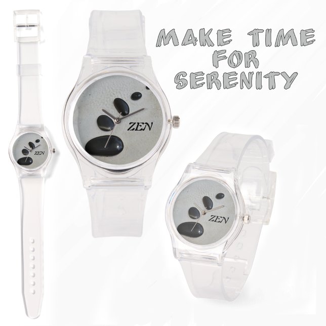 Montre Pierres Zen Noir avec Initiales Chic (Créateur téléchargé)