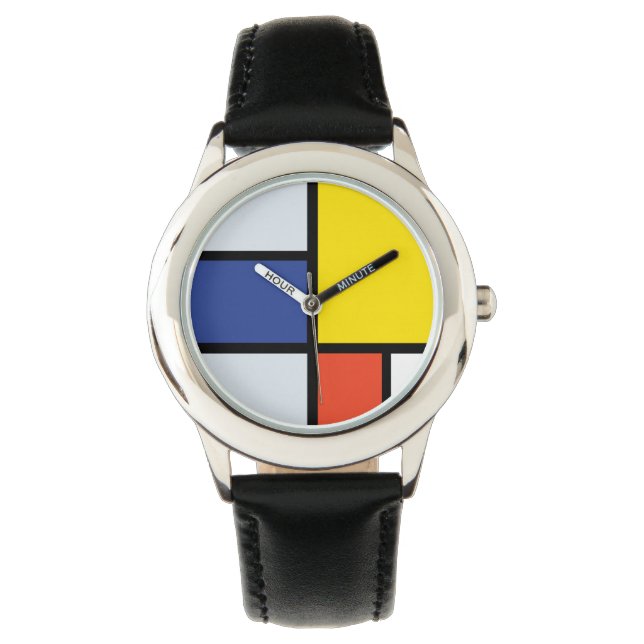 Montre Piet Mondrian Composition A - Art Moderne Abstrait (devant)
