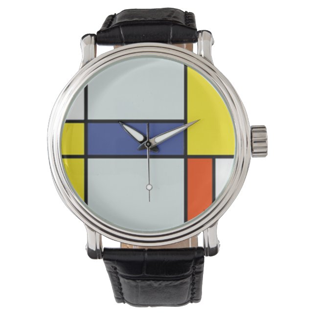 Montre Piet Mondrian Composition A - Art Moderne Abstrait (devant)