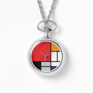 Montre Piet Mondrian - Composition avec grand plan rouge
