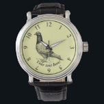 Montre Pigeon<br><div class="desc">Dessin noir et blanc d'un pigeon domestique</div>