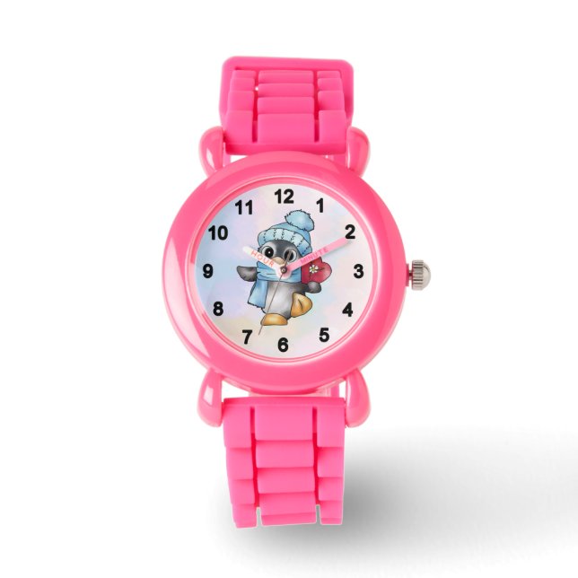 Montre pingouin avec coeur (Recto)