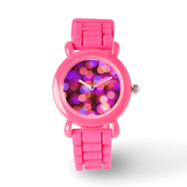 Montre Pink A lizious watch avec parties scintillant rose (Recto)