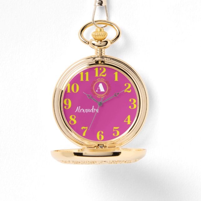 Montre  Pink and yellow  Elegant Engraved Keepsake (Recto)