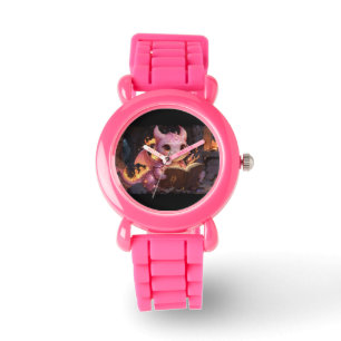 Montre Pink Baby Dragon lit un livre