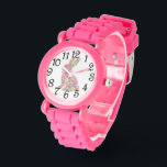 Montre Pink Floral Bunny<br><div class="desc">A Cute Pink Floral Bunny With Numbers e watch for a Girl to Wear</div>