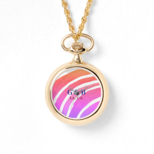 Montre Pink jaune arc-en-ciel ajouter nom du couple place