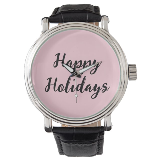 Montre Pink pastel joyaux vacances Noël stylet simple (devant)