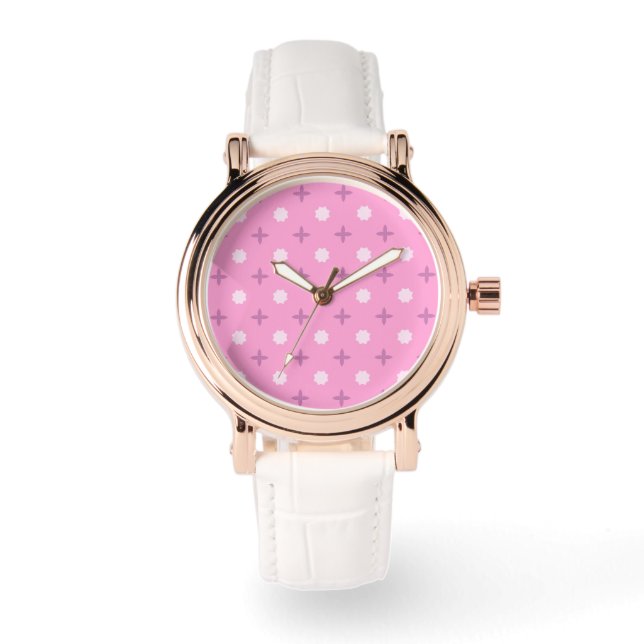 Montre Pink Star Petal Dot Pattern (Recto)