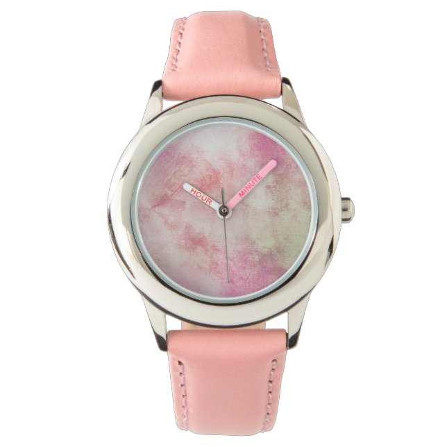 Montre Pink Swirls Abstrait Art Wrist Watch (devant)