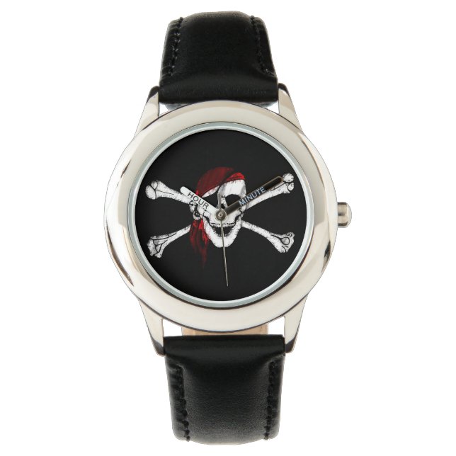 Montre Pirate crâne et os croisés (devant)