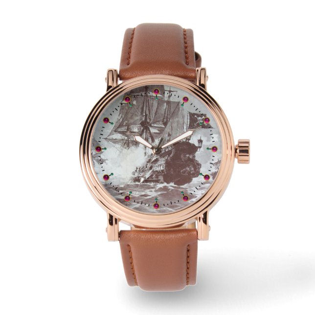 MONTRE PIRATE SHIP BATTLE IN BLACK AND WHITE (Recto)