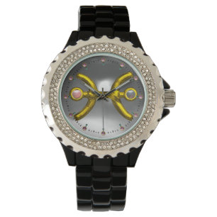 Montre PISCES GOLD ZODIAC JEWEL D'ANNIVERSAIRE, Pearl Bla