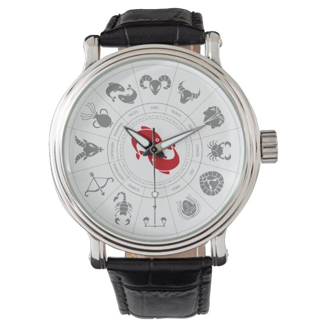 Montre Pisces Zodiac Cadeau Anniversaire (devant)