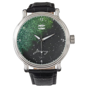 Montre Pisces Zodiac Signal Turquoise Vert Parties scinti