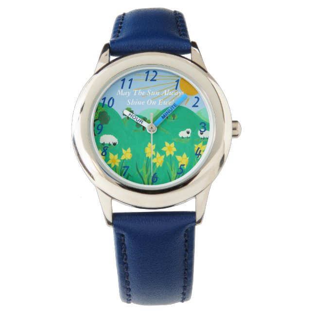 Montre pittoresque illustration amusante de mouton mignon (devant)