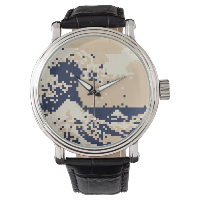 Montre Pixel Tsunami 8 bits Pixel Art (devant)
