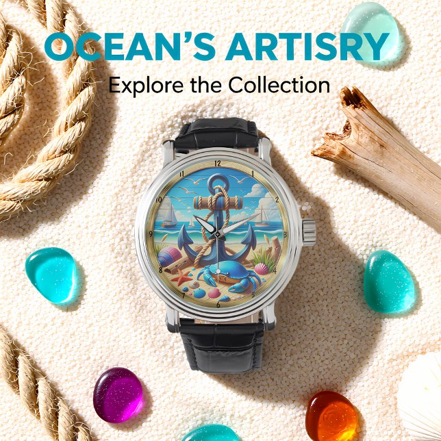 Montre Plage de crabe d'ancre Nautilus  (Créateur téléchargé)