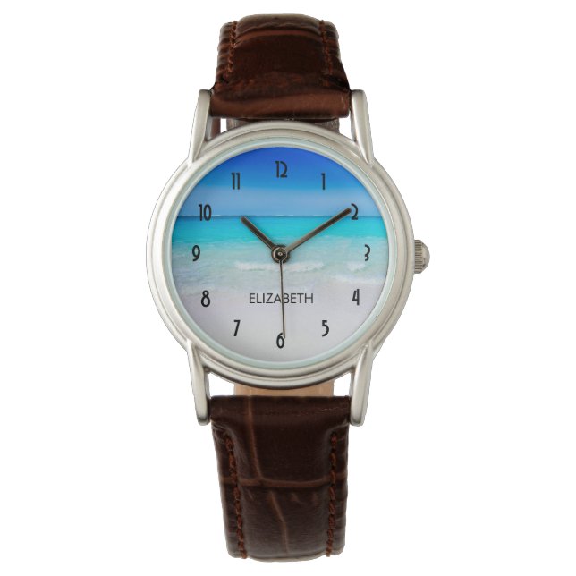 Montre Plage tropicale avec mer turquoise (devant)