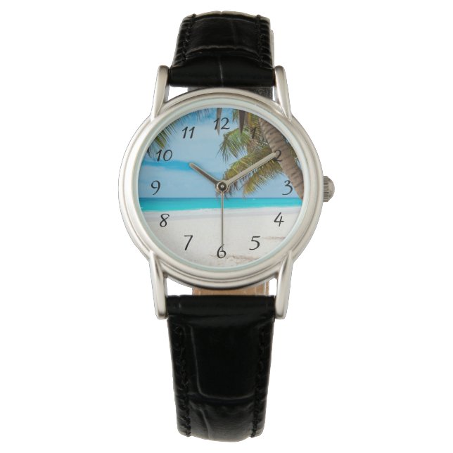 Montre Plage tropicale Turquoise (devant)