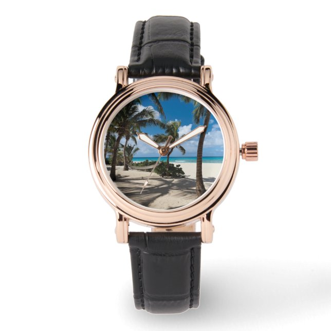 Montre Plages tropicales | Anguilla Beach, Palm Tree (Recto)