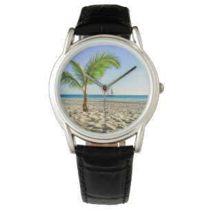 Montre Plages tropicales Bateau, Palmier, Aruba