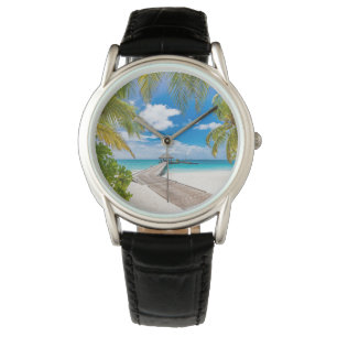 Montre Plages tropicales Jetty en bois des Maldives