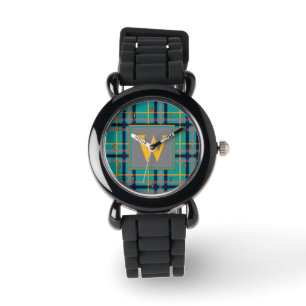 Montre Plaid bleu et orange