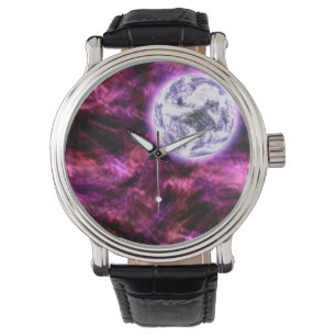 Montre Planète sauvage de l'espace Alien-monde