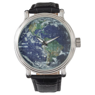 Montre Planète Terre Mère Globe Géométrique World Art
