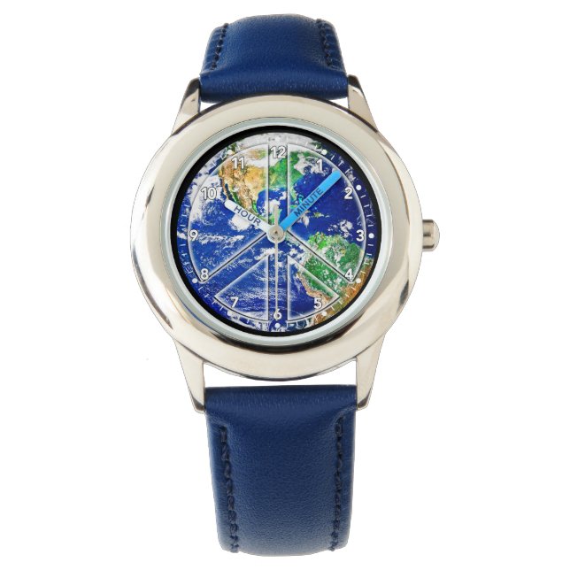 Montre Planète Terre Monde Monde de la Paix (devant)