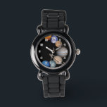 Montre Planets du système solaire<br><div class="desc">Haut en bas : Mercure,  Vénus,  Terre avec Lune,  Mars,  Jupiter,  Saturne,  Uranus,  Neptune.</div>