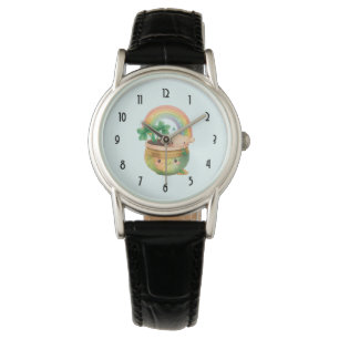 Montre Planeur Jardin mignon avec Arc-en-ciel et Clover