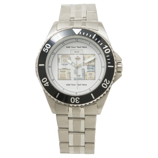 Montre Plans d'architecte personnalisés (devant)