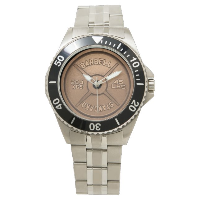 Montre Plaque Barbell en cuivre (devant)