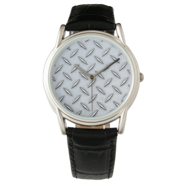 Montre Plaque diamant en acier (devant)