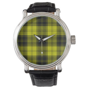 Montre Plaque noire jaune tartan MacLachlan