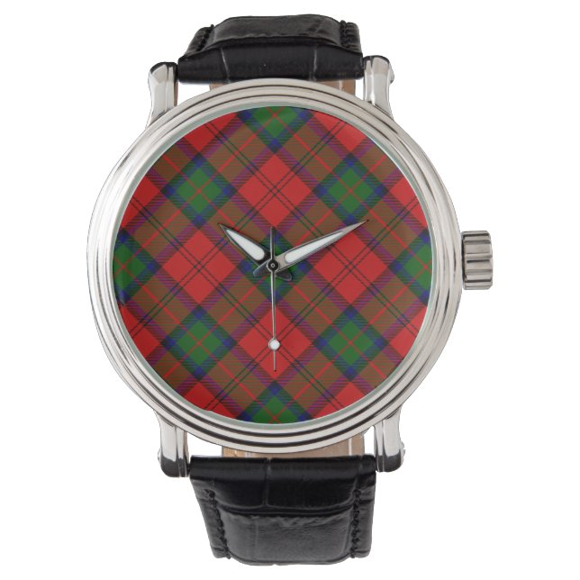 Montre Plaque vert rouge tartan MacDuff (devant)