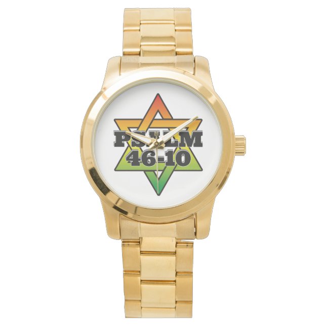 Montre plaquée or - Psaume 46-10 (devant)