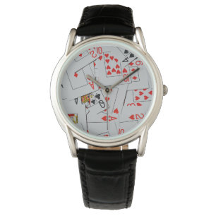 Montre Plateau De Cartes De Jeu Éparpillées,