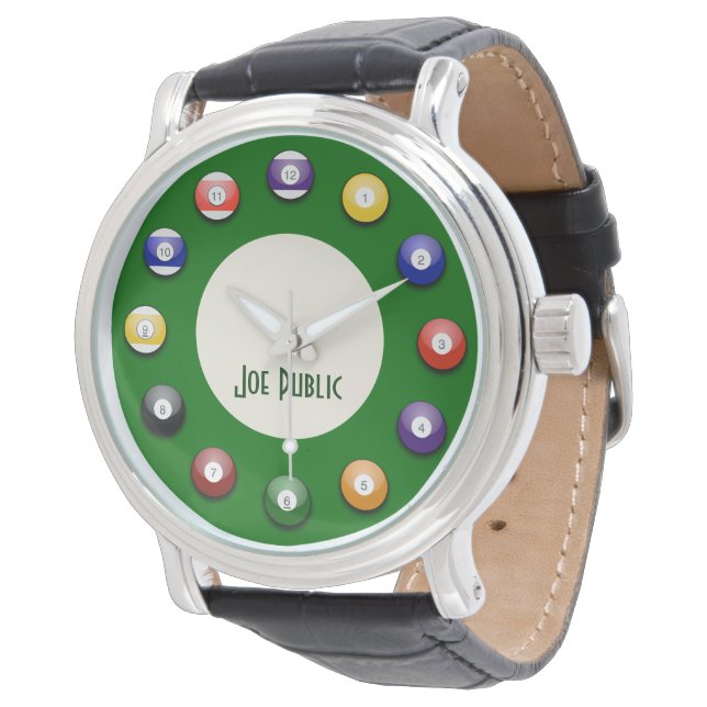 Montre Play Pool - Un Ball Mens Watch (Incliné)