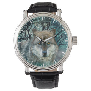 Montre Pleine lune de loup en brouillard
