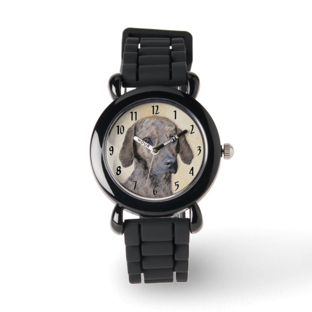 Montre Plott Peinture - Cute Original Chien Art (Recto)