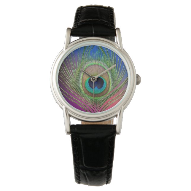Montre Plume de la queue d'un paon (devant)
