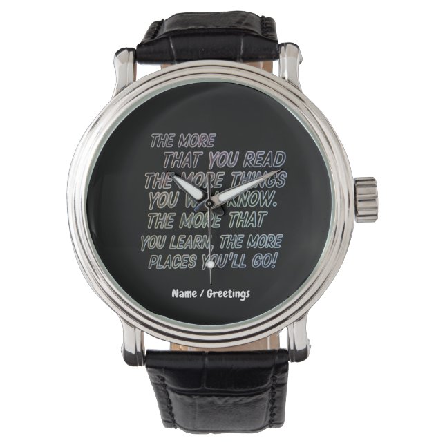Montre Plus Vous Lisez Plus De Choses Que Vous Connaissez (devant)