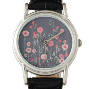 Montre Plymouth Fleurs Boho foncé peinture florale