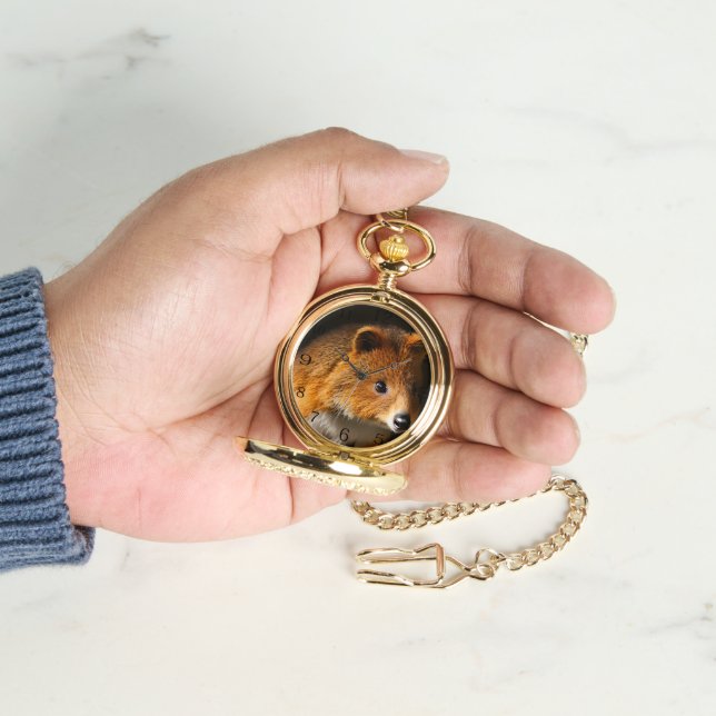 Montre Poche autoportrait Quokka australien, Pocket Watch (main)