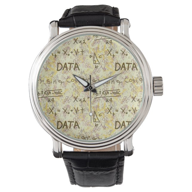 Montre Poignet de motif de codage et d'analyse de science (devant)